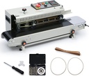 U.S. Solid Continuous Bag Band Sealer Sealing Machine, Automatic Horizontal Band Sealer with Digital Temperature Control for 0.02-0.08mm PVC Bags Films Stamp Coding 110V/60HZ