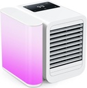 Portable Air Conditioner Cooling Fan: Evaporative Mini Air Cooler with 𝟳 𝗖𝗼𝗹𝗼𝗿𝘀 - USB Personal Air Cooler Desktop Ac Unit for Room Office Home (White)