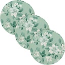 Flowers Mint Green 3 Pcs Hot Pad Trivet for Crock Pot 15in Dish Holder Kitchen Gadgets