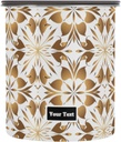 ALAZA Gold Geometric Flower Floral Kitten Cats Airtight Coffee Bean Canister Customed 30oz Food Storage Containers with Lids For Gournd, Tea, Sugar, Flour, Rice, Cereal, Candy Cookie Jar