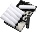 Foam Paint Roller Set with 6-Inch High-Density Foam Mini Roller Cover Refills, Roller Frame and Tray, Bathtub Refinishing Roller Kit, Wall Tile Paint Roller, Pack of 8