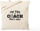 CafePress Volleyball Coach Tote Bag Natural Canvas Tote Bag, Reusable Shopping Bag