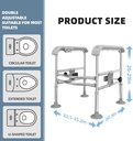 Toilet Safety Rail for Seniors with Sensor Light - Heavy Duty 300 Lbs, Universal Fit, Non-Slip Standing Aid, Included Storage Bag (Grey-Blue)