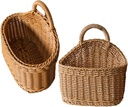 PRETYZOOM 2pcs Decorative Wire Basket Woven Wall Hanging Basket for Kitchen Fruit Fruit Storage Wall Decor