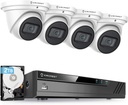 Amcrest 4K POE Security Camera System with 4K 8Ch PoE NVR (4) x 8 Megapixel Turret IP POE Cameras (3840x2160) Pre Installed 2TB Hard Drive NV4108E-IP8M-T2599EW4-2TB