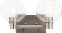 Kichler The Harmony 15.5 inch 2 Light vanity light with clear glass Brushed Nickel