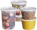 GUSTO To Go Food Containers with Lids [8 oz, 16 oz, 32 oz - 48 Count] - Deli Plastic Food Storage Containers with Lids for Meal Prep, Leftovers, and Freezer Storage - Formerly Comfy Package