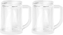 PRETYZOOM 2pcs Frosty Beer Freezer Mugs Plastic Double Wall Insulated Freezable Beer Cups with Handles for Ice Cold Drinks Wine Beverages Supplies