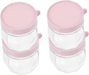 4pcs Glass Snack Storage Jar Airtight Lid for Candy Tea Cookies Canisters