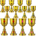 12 Pcs Medieval Molded Crown Goblets 8 oz Colorful Jeweled Goblet Vintage Plastic King Queen Party Cups Medieval Party Decorations for Halloween Carnival Drinking Supplies