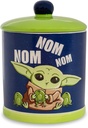 Silver Buffalo Star Wars The Mandalorian Baby Yoda Grogu Nom Nom The Child Eating Frog Eggs Ceramic Cookie Snack Jar (Large)
