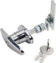 Zinc Alloy T-Handle Lock Latch Shed Door T-Handle Lock Kit for Truck Cabinet Garage Door Lock Camper Shell Locks and Keys Sliver