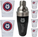 R and R Imports Fresno State Bulldogs Officially Licensed Collegiate Barware Set – 7-Piece Cocktail & Whiskey Glass Gift Pack