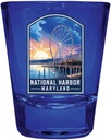R and R Imports National Harbor Maryland Design A Souvenir Full Color 2oz Shot Glass Blue Single