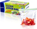 Clean Zipper Bag Medium 90 Bags, LDPE, BPA FREE, Food Storage Bags, Freezer Bags