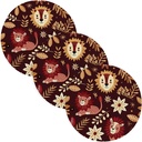 3 Pcs Trivet Mats for Crock Pot Retro Maroon Lion 15in Polyester-Cotton Thread Weave Home Decoration accesorios para mesa de comedor