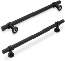 10 Pack 7-1/2 Inch Cabinet Pulls knurled Matte Black Kitchen Cabinet Handles Aluminum and Zinc Alloy Drawer Pulls Solid Cabinet Hardware