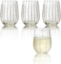 QUALIA Dash Colored Stemless Wine Glasses Set of 4, Crystal Stemless Wine Glass Gift, 14 oz Lead-Free Decorative Wine Glasses, Colored Glassware, Wedding Gifts For Women, Home Bar Gift For Her