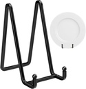 6 Inch Iron Wire Plate Display Stands, Stable Vertical Plate Holders for Photo Frames, Cookbooks & Decorative Plates, Black Kitchen Stand