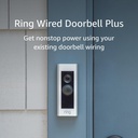 Ring Wired Doorbell Plus - Upgraded, with added security features and a sleek design (existing doorbell wiring required)