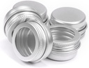 Othmro 12Pcs 0.2oz Metal Round Tins Aluminum Tin Cans Jar Refillable Containers 5ml Tin Cans Tin Bottles Containers with Screw Lid for Salve Spices Lip Balm Tea Candies Silver 1.02×0.59in