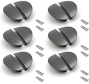 Finger Pull,12-Pack, Half Moon Drawer Pulls 2.52" Hole Centers(C to C) Semi Circle Cabinet Pulls with Screws Cabinet Edge Pulls Black Zinc Alloy C-Shaped Semicircle Knob