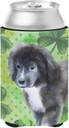 Caroline's Treasures BB9873CC Newfoundland Puppy St Patrick's Can or Bottle Hugger, Green Cooler Washable Drink Sleeve Collapsible Beverage Insulated Holder, Can Hugger, Multicolor