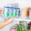 Msticker Ilaila Space-Saving Cans Storage Rack Storage Box Hand-Pulled 4-Section Refrigerator Beverage Storage Box Transparent