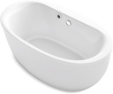 Kohler 24002-W1-0 Sunstruck® 60" x 34" freestanding bath with Bask® heated surface and fluted shroud, White