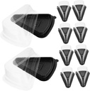 GARVALON 10pcs Triangle Cake Box Reusable Plastic Sandwich Packaging for Bakery Lid Black Triangle Mousse Box for Cakes Cookies and Desserts Food-grade Material