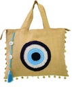 Evil Eye Beach Bags Eco Friendly Bags Shoulder Bag Women Zipper Closure Wipeable Inner Lining