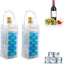 Ice Wine Bag, Beer Cooler, Wine Refrigerator, Wine Bottle Cooler, Portable Folding Transparent Beer Bag, Suitable for Champagne or White Wine, Chilled Beer, Parties, Wine Cooling Bucket