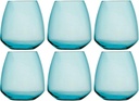 Pack of 6 Unbreakable Plastic Water Glasses - Turquoise