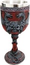 Ebros Celtic Dual Twin Dragon Blood Guarding Skull Heraldry Crest 7"H Wine Goblet Cup Chalice Beverage Drinks Dungeons And Dragons Medieval Renaissance Decor Kitchen Party Hosting Accessory