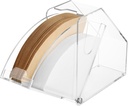 Coffee Filter Holder With Lid - Acrylic Paper Dispenser Rack Storage Box Organizer, Damp-proof Fit #1234 Cone & V60 Filters for Coffee Shop Office Counter (Clear)