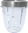 Blendin Replacement 18 Ounce Small Short Cup Jar with 1 Screw-Off Comfort Lip Ring, Compatible with Nutribullet 600W, 900W, NB-101B, NB-101S, NB-201, NBR-0601, NBR-1201, NB9-1301, 900 Pro Series