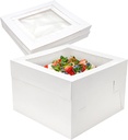 10 Pack Cake Boxes 12x12x8 Inch White Cake Boxes with Window Cajas Para Pasteles for Weddings Birthdays Parties