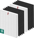 APPLIANCEMATES C545 Replacement Filter S for Winix C545 Air Purifier, Replace 1712-0096-00 2522-0058-002, 2 × H13 Ture HEPA Filters + 8 × Activated Carbon Filters