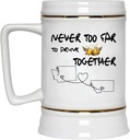 Gifts ideas Father's Day Mug Beer Washington Montana Never Too Far To Drink Beer Wine Together - Long Distance Relationships Mug Funny 22 Oz White Ceramic Stein