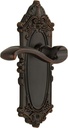 Grandeur GVCPRT_PSG_234 Grande Victorian Solid Brass Rose Right Handed Passage Door Lever Set with Portofino Lever and 2-3/4" Backset - Timeless Bronze