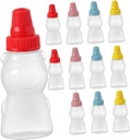 Garneck 12pcs Mini Bear Shaped Sauce Bottles with Leak Resistant Caps Portable Soy Sauce Containers for Outdoor Picnics and Home Cooking Seasoning Jars for Lunch Boxes and Kitchen Use
