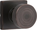 Kwikset 720PSKSQT-11P Pismo Knob with Square Rose Passage Lock with 6AL Latch and RCS Strike Venetian Bronze Finish