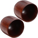 Cabilock 2pcs Elegant Wooden Wine Goblet Natural Cups for Water Wine and Tea Vintage Design Wide Mouth for Comfortable Drinking for Camping and Everyday Use