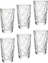 Bormioli Rocco Diamond Cooler Glasses, Clear, 16 oz, Set of 6