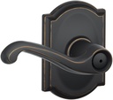 SCHLAGE F40 FLA 716 CAM Camelot Collection Flair Privacy Lever, Aged Bronze