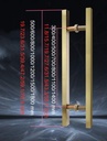 Glass Door Handle Set,Heavy Duty Brushed Stainless Steel Double Side Bar Handle,Square Shop Push Door Pull Handle,for Hotel Home Club Office Store Barn/Bronze/Hole Center 1400 Mm (