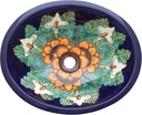Mexican Talavera Handmade Hand Painted Bathroom Sink Calla lilies & Sunflowers # 08