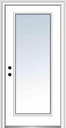 National Door Company, Right-Hand Inswing, Primed Fiberglass Smooth, Full Lite, Clear Low-E Glass, Prehung Entry Door on 6-9/16" Composite Frame, 32" x 80"