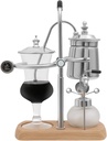 Belgium Royal Family Balance Siphon Coffee Maker, Gravity Vintage Coffee Makers, Vacuum Brewing System 400ml/13.53oz, for Kitchens, Coffee-Shops, and Beverage Stores, Silver