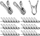 40 PCS Garden Clips, Heavy Duty Stainless Steel Greenhouse Clamps, Greenhouse Clips for Netting, Have a Strong Grip to Hold Down The Shade Cloth or Plant Cover on Garden Hoops or Greenhouse Hoops
